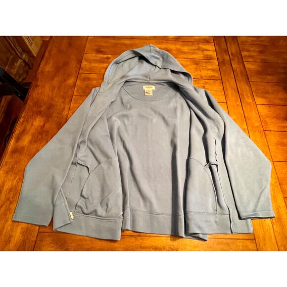 Talbots Hoodie Full Zip 2 Pockets Womens Sz M Blue 25#0=A0042 - Picture 3 of 10